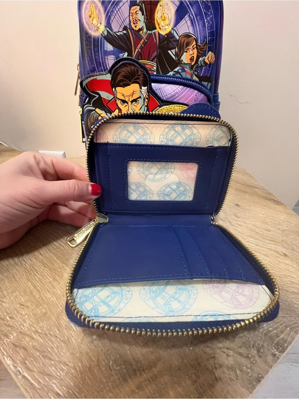 Doctor Strange Loungefly Mini Bookbag and Wallet - Picture 3 of 8